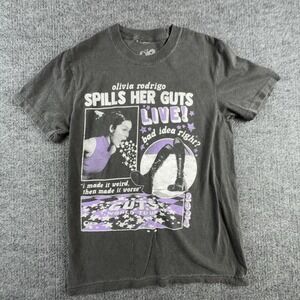 Olivia Rodrigo Shirt Mens Small Black Spills Her Guts Live Tour Tee‎ 2024
